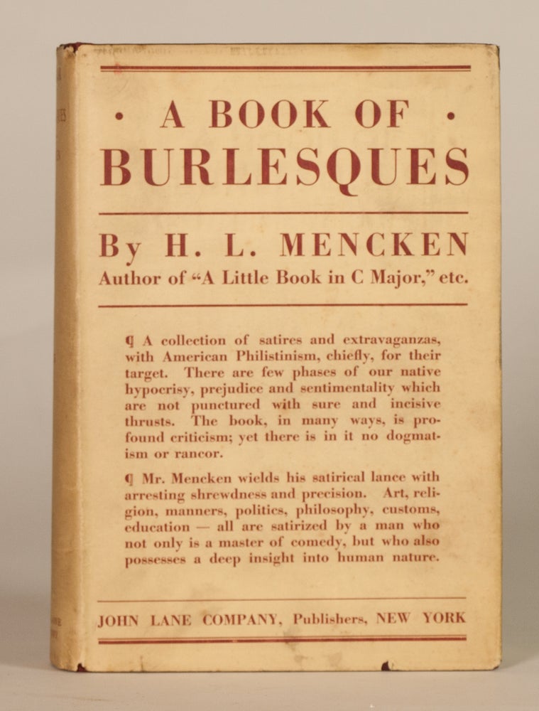 Item #20769 A Book of Burlesques. H. L. Mencken.