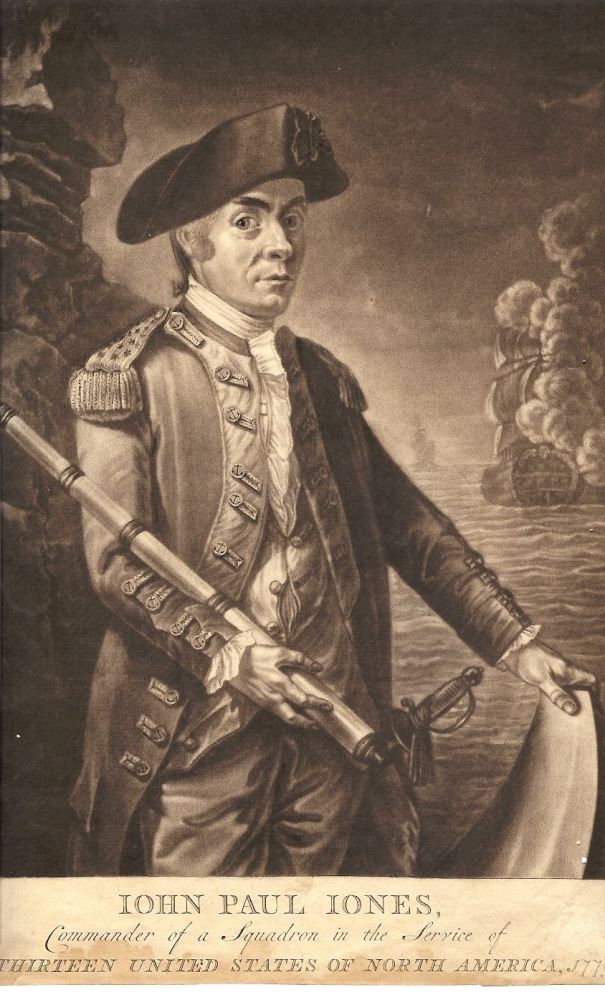 Item #24077 Mezzotint portrait: John Paul Jones, Commander of a Squadron in the Service of The Thirteen United States of North America, 1779. John Paul Jones, subject.