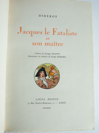 Item #26505 Jacques le Fataliste et son maître. Préface de George Grappe. Illustrations en...