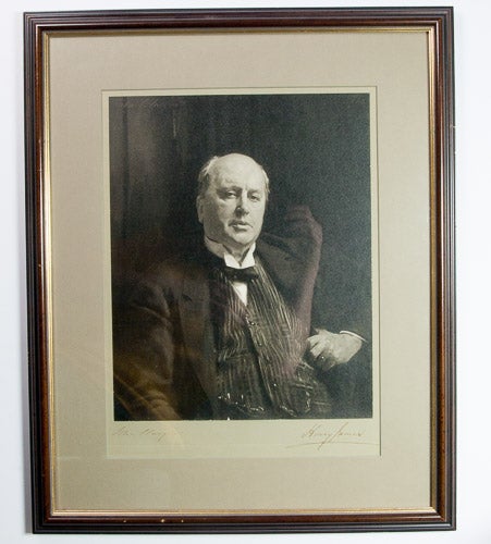 Item #28829 Original silver bromide photograph of John Singer Sargent's celebrated portrait of Henry James, 10 1/2 x 13 inches (image), 15 x 18 3/4 inches (image & mount), signed on the mount by both James and Sargent. Henry James, John Singer Sargent.