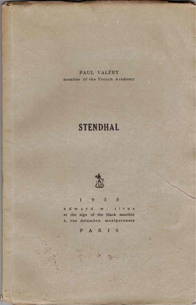 Item #29659 Stendhal. Paul Valéry.