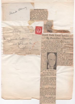 Item #30300 Signed card. Alexander Fleming